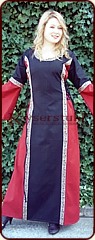Mittelalterliches Kleid "Liliane" Schwarz/Rot